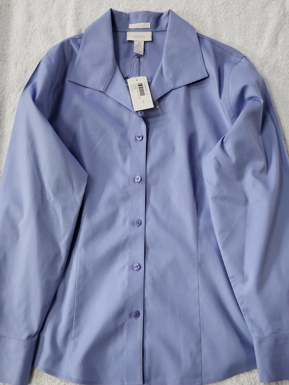Chico's Women's Lilac No Iron Shirt Size 2 (L 12) New
